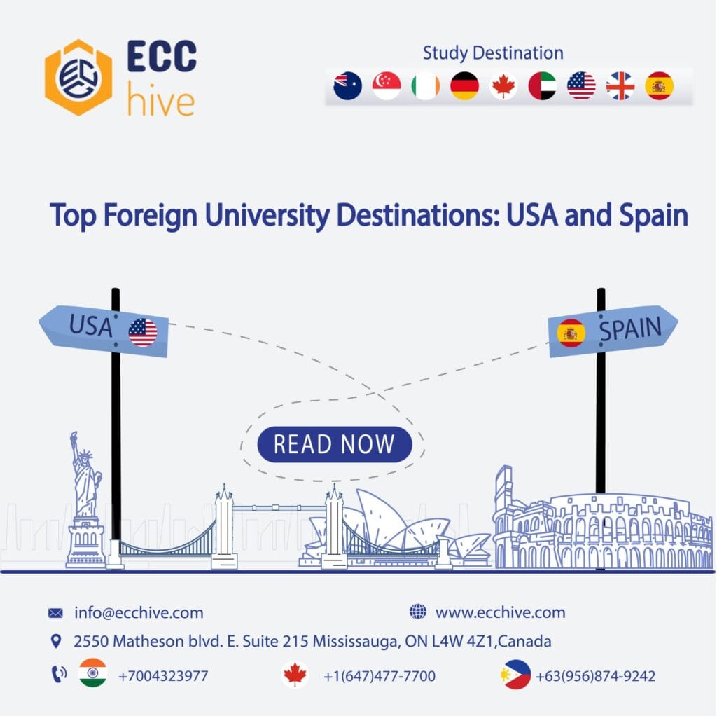 Top Foreign University Destinations: USA and Spain