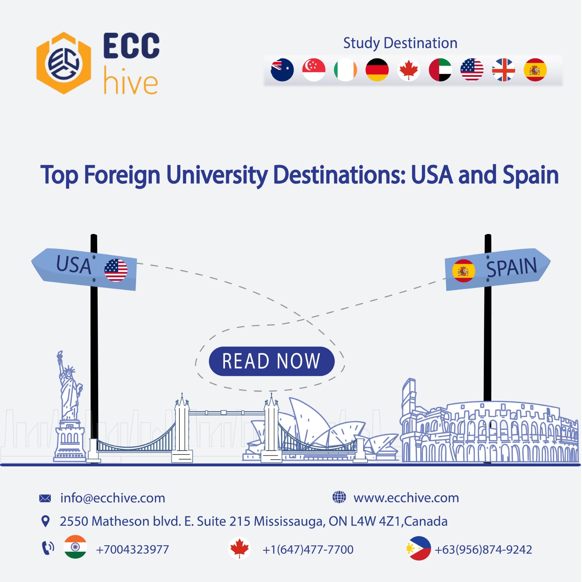 Top Foreign University Destinations: USA and Spain